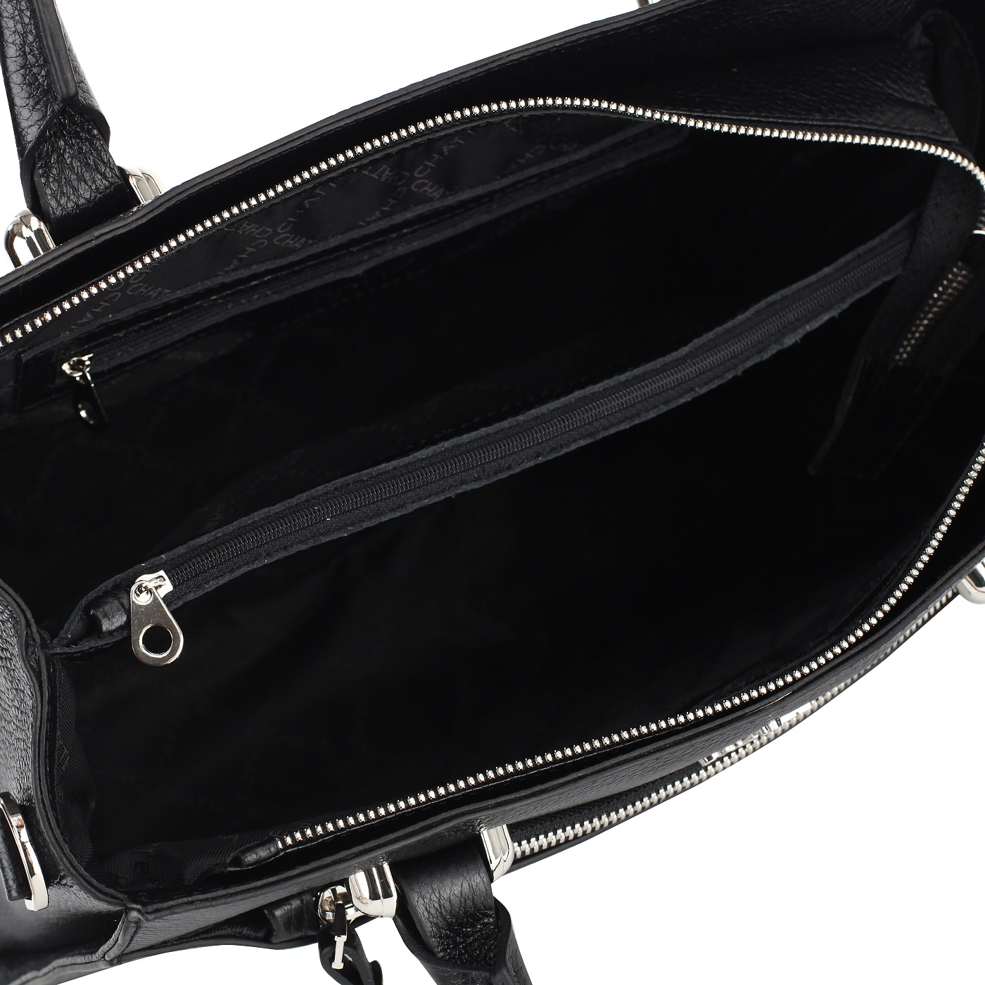 Черная кожаная сумка Chatte Marseille