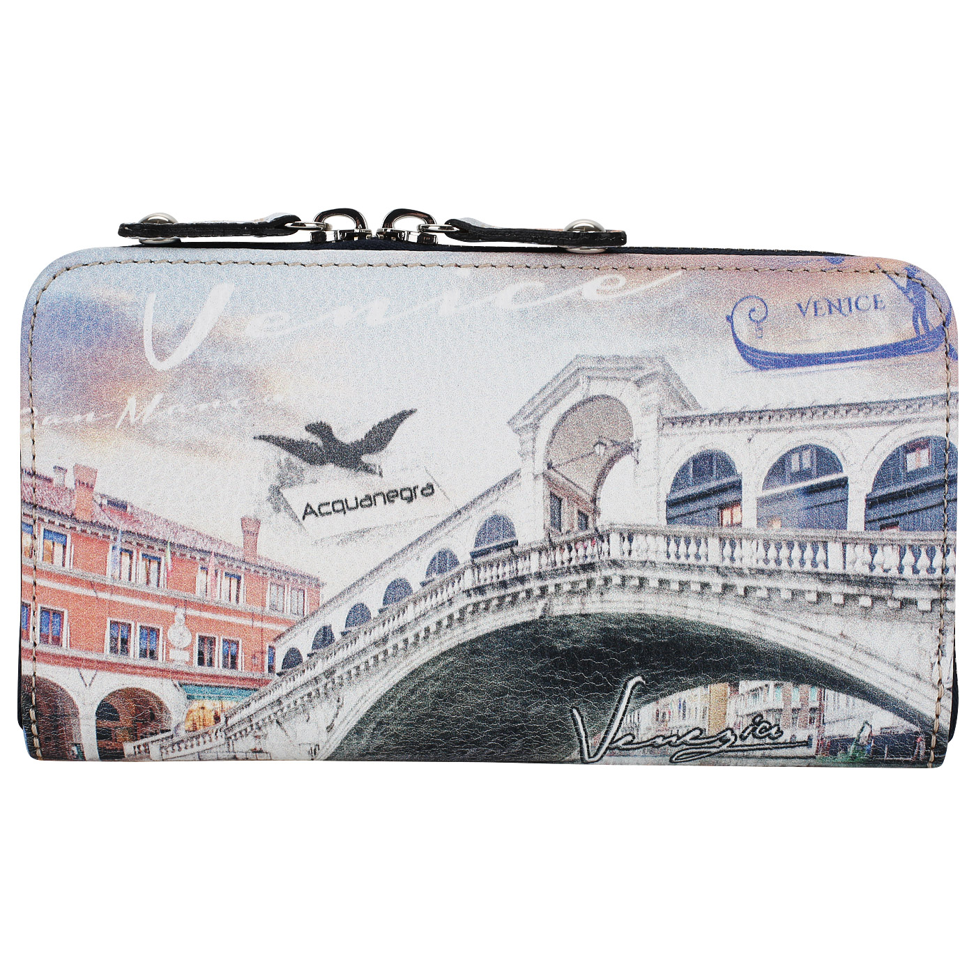 Кошелек из зернистой кожи Acquanegra Venezia