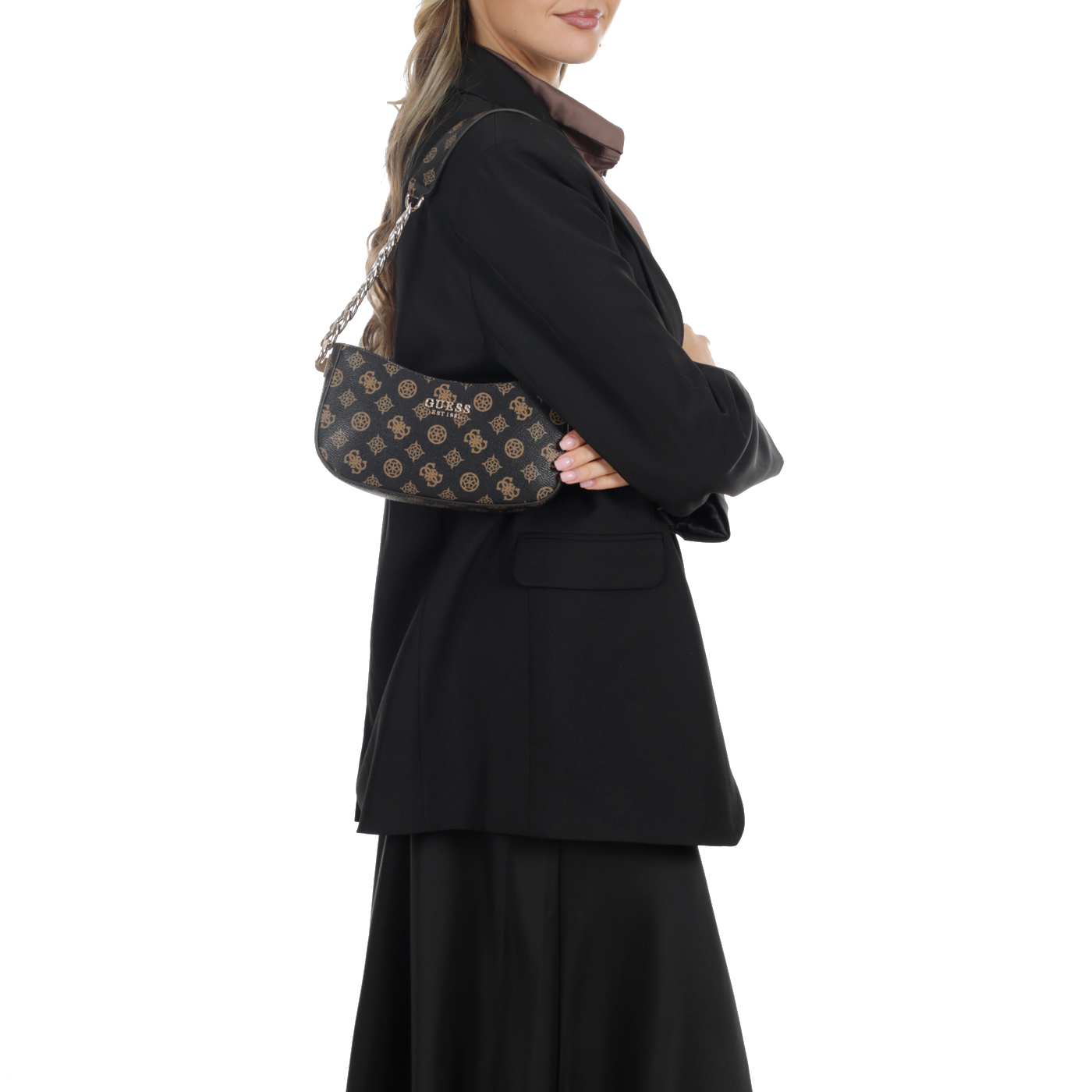 Сумка с ручкой-цепью Guess Evelune