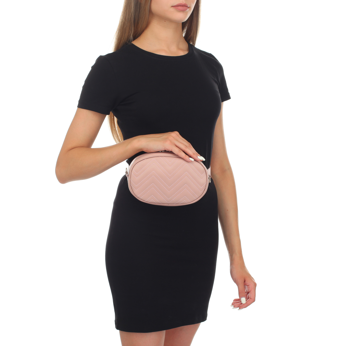 Овальная сумочка с поясным ремнем Aurelli Shine