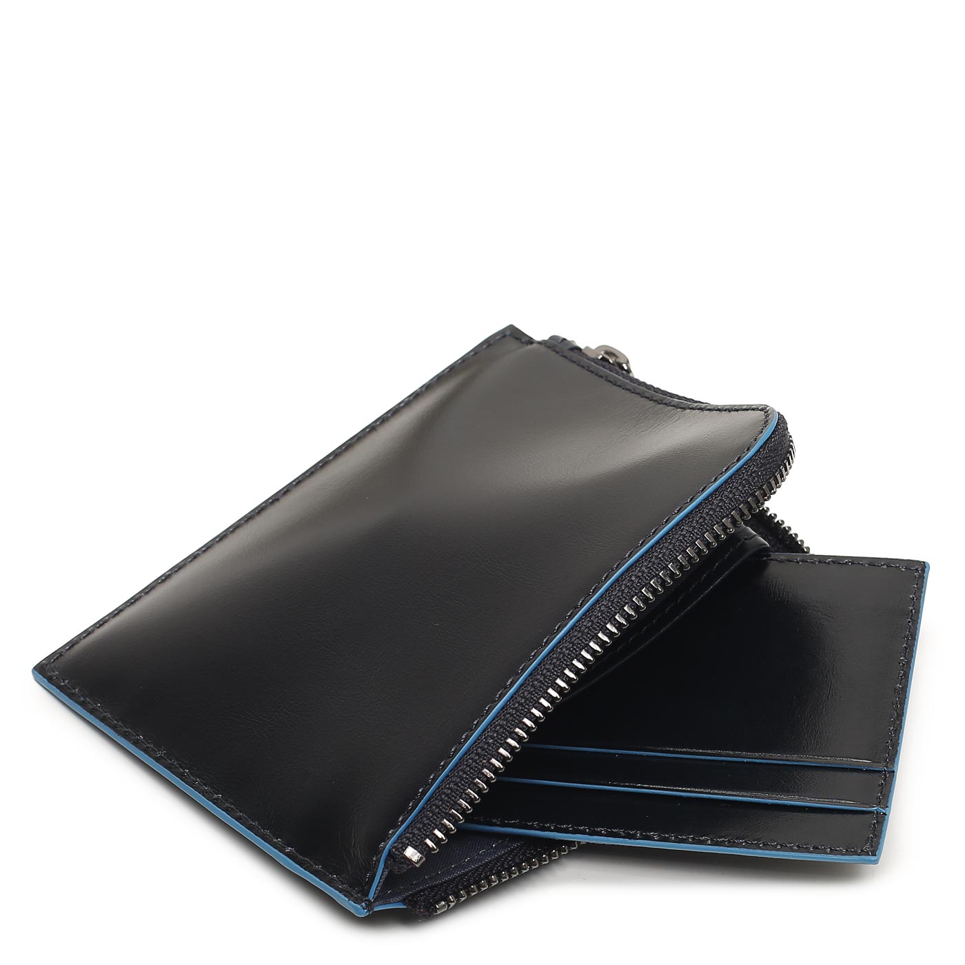 Кожаная визитница со съемным отделением Piquadro Blue square