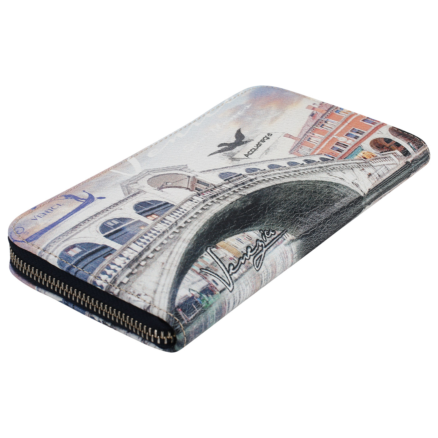 Кошелек из зернистой кожи Acquanegra Venezia