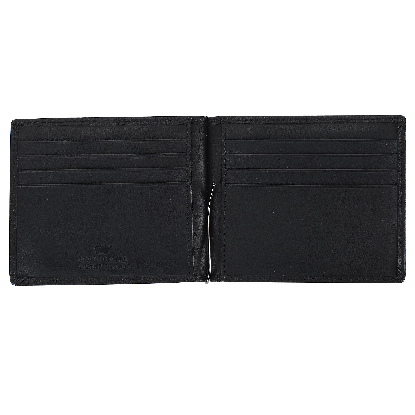 Зажим для денег из черной кожи Braun Buffel Varese