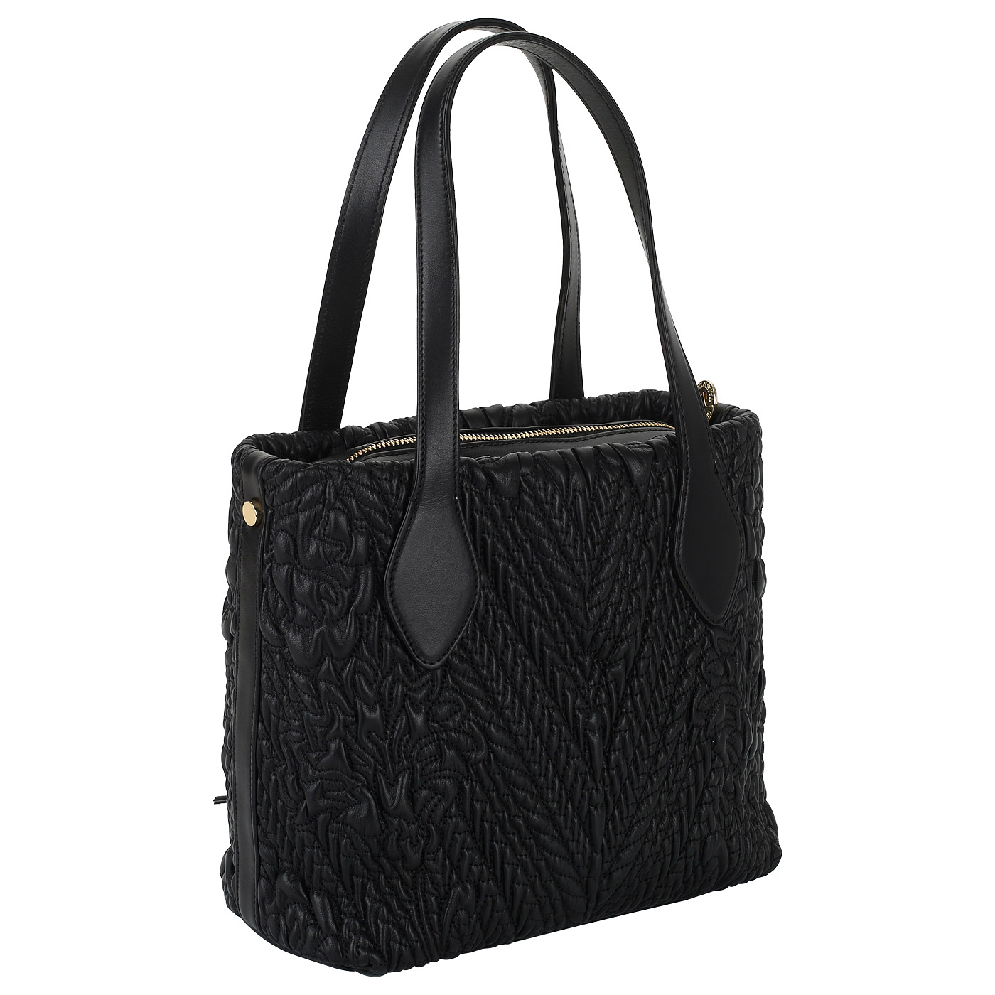 Черная кожаная сумка Valentino Orlandi Kailyn