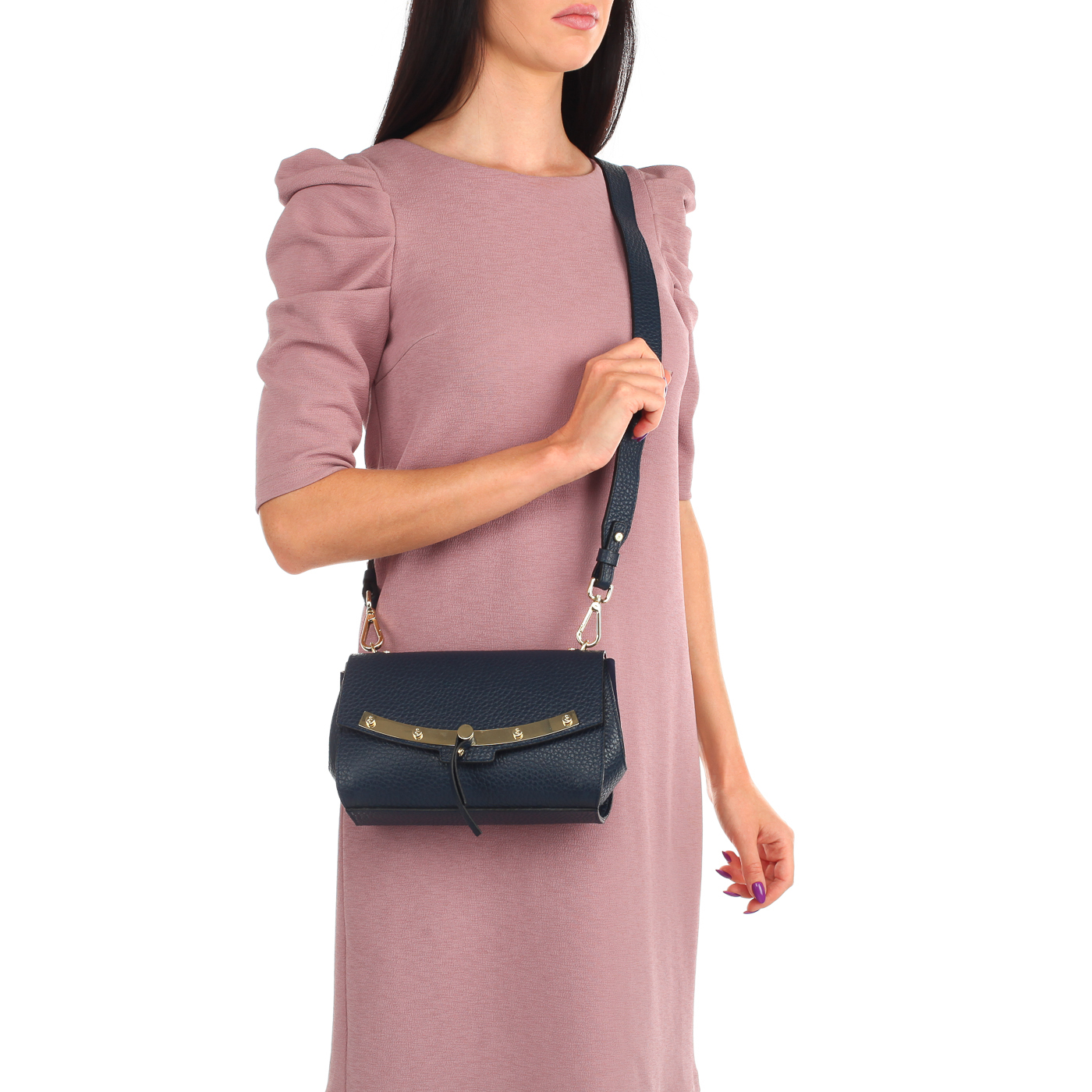 Кожаная сумочка с откидным клапаном Carlo Salvatelli Cervino