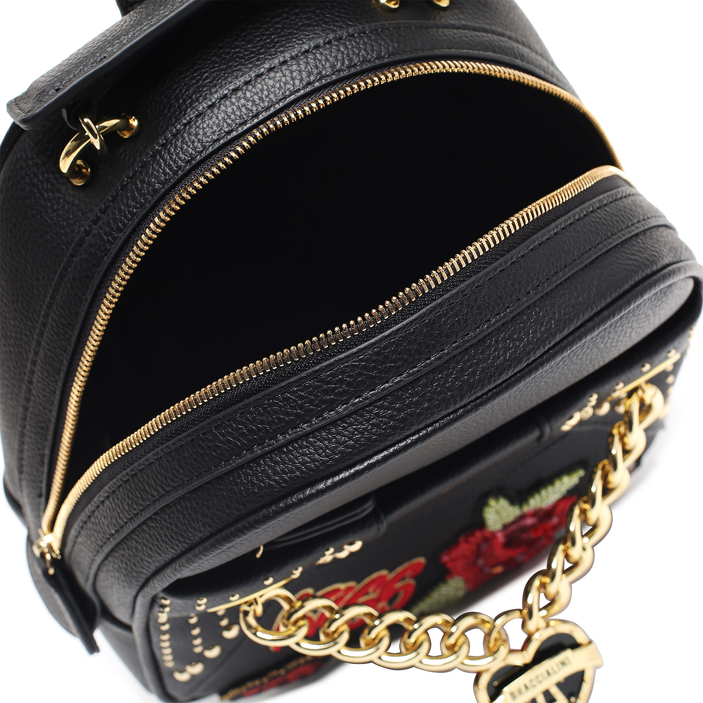 Рюкзак с вышивкой и клепками Braccialini Rock