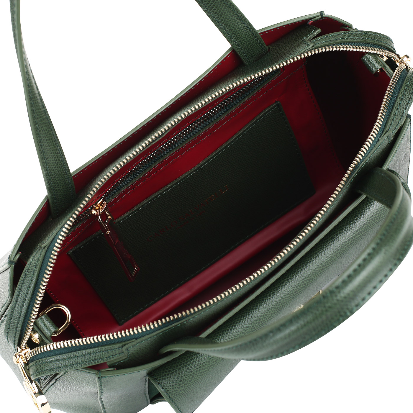 Кожаная сумка с тиснением Carlo Salvatelli Lord