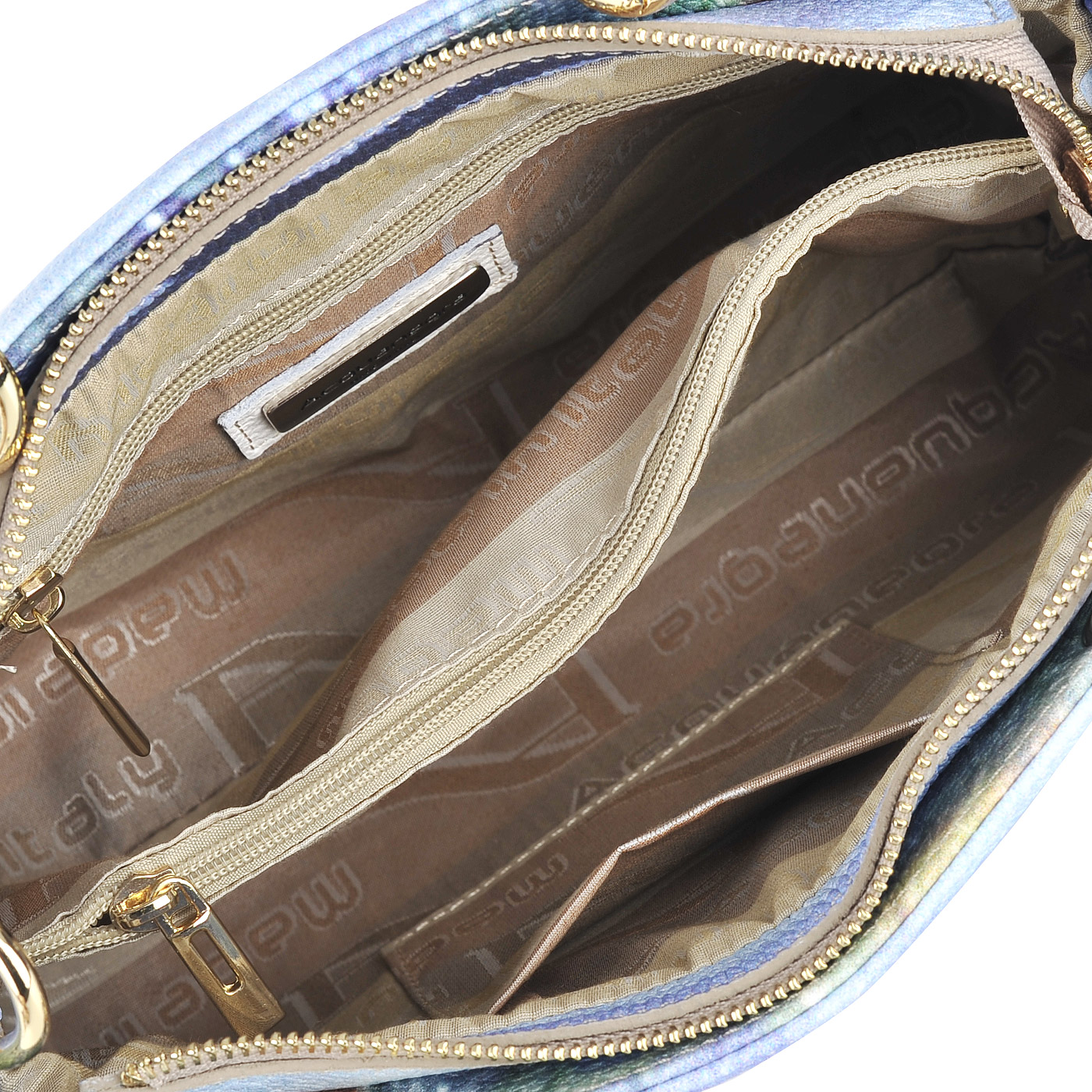 Женская кожаная сумка с принтом Acquanegra Paris