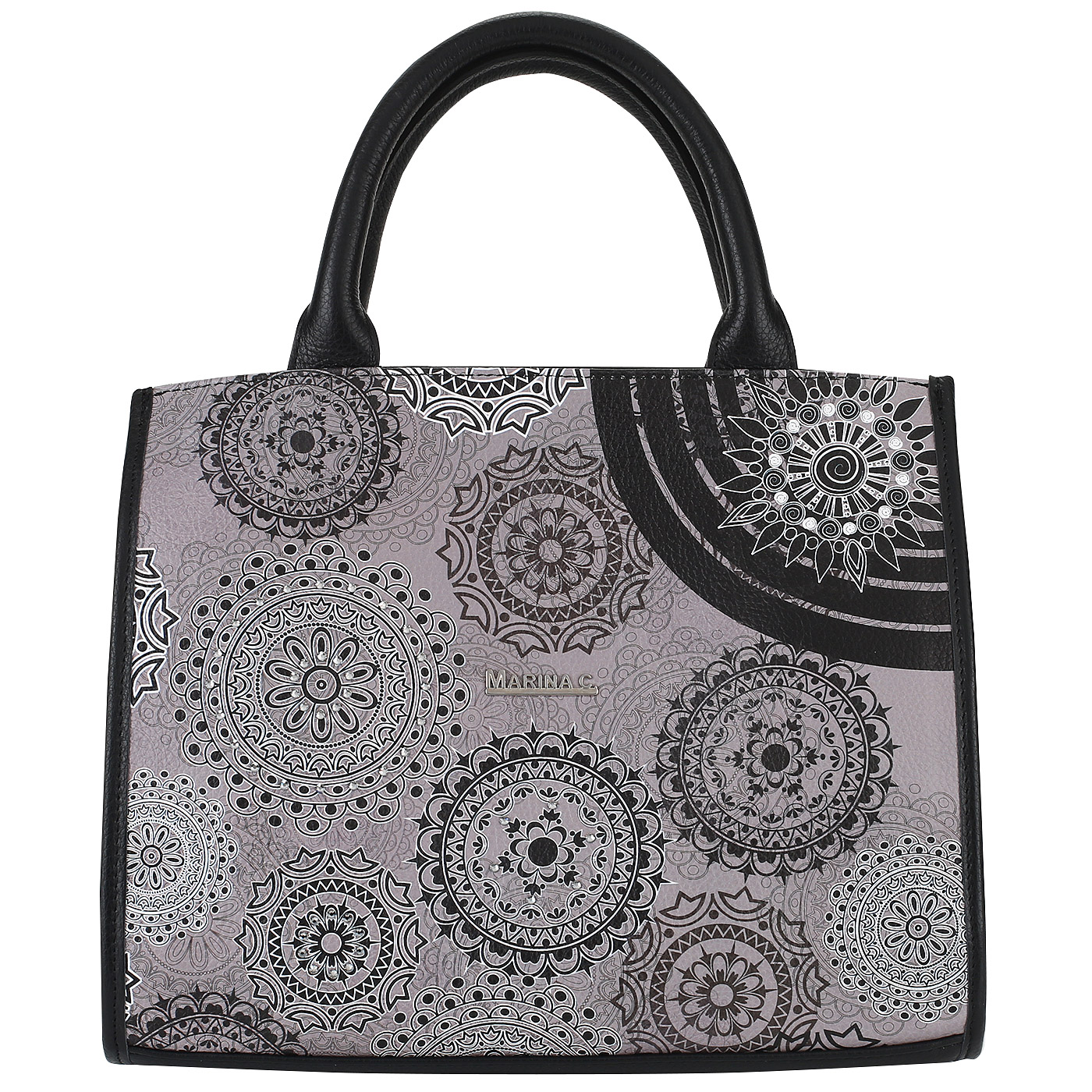 Marina Creazioni Кожаная сумка с принтом