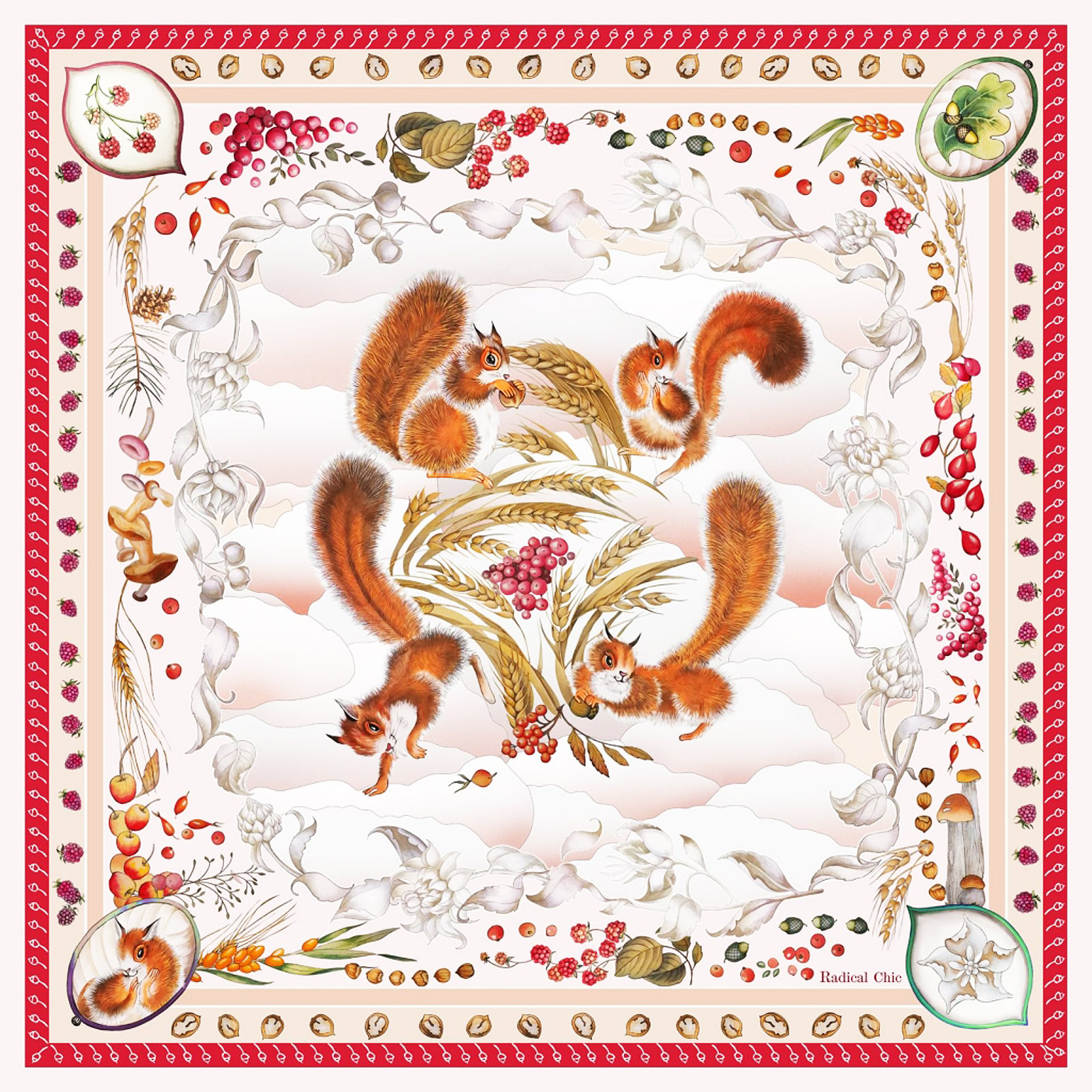 Radical Chic Платок из шелка с принтом