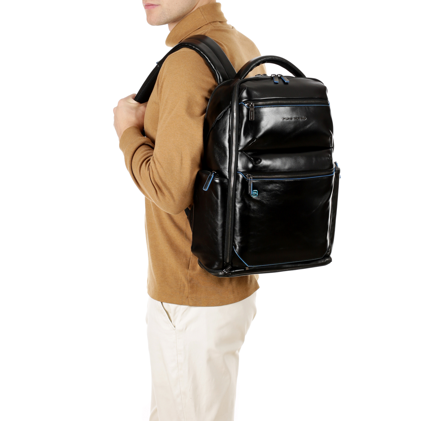 Кожаный рюкзак Piquadro Blue square