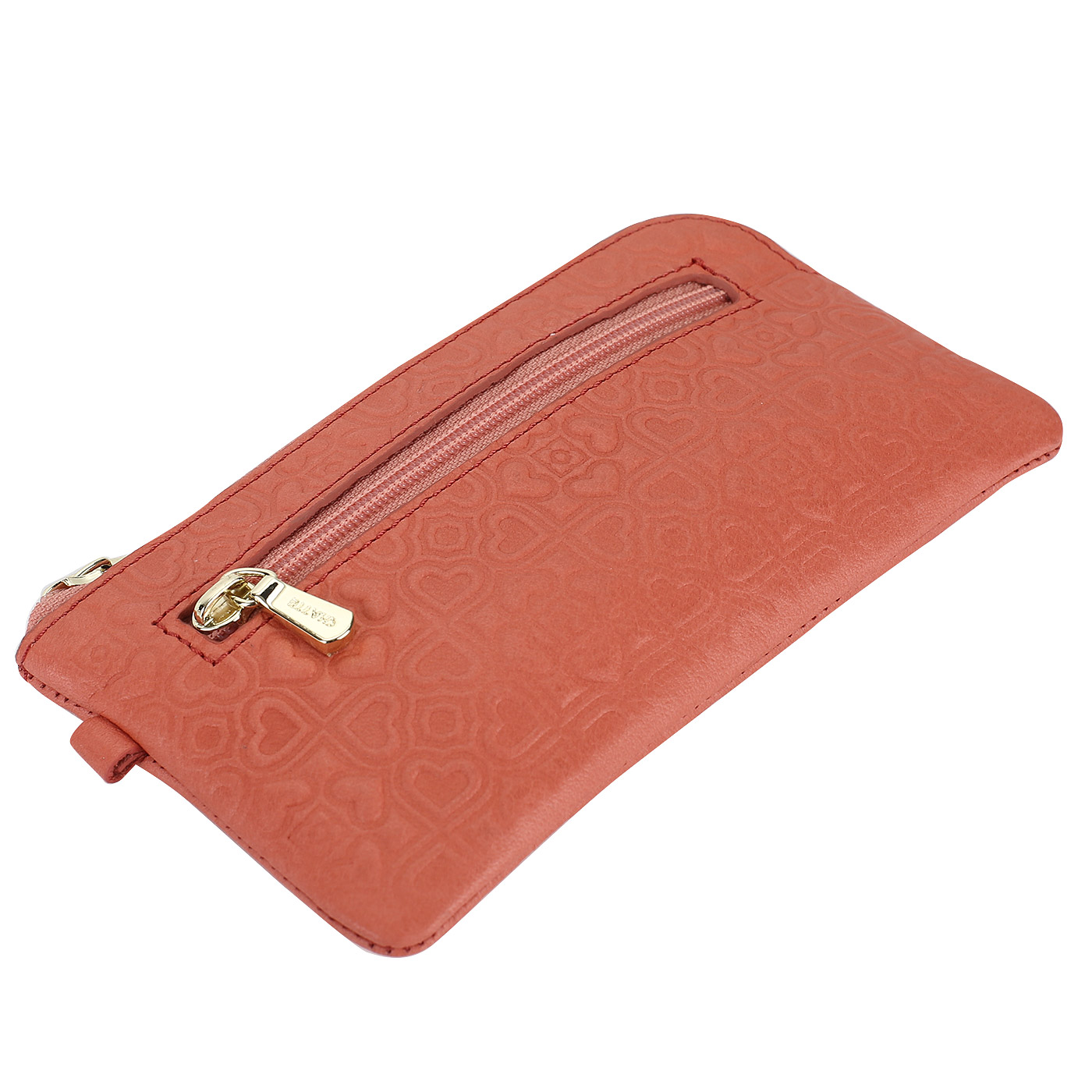 Кожаная ключница с тиснением Chatte Hearts