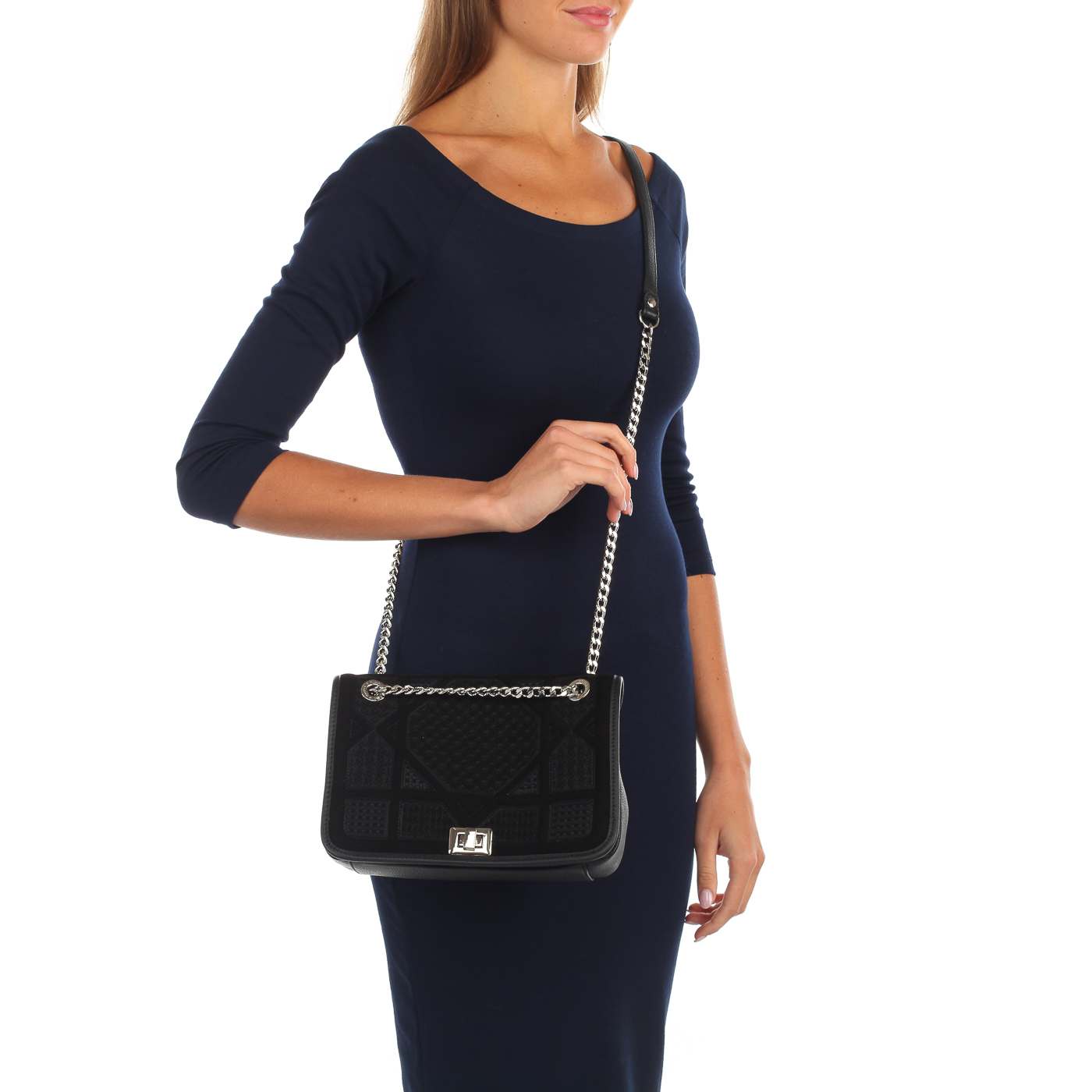 Комбинированная сумочка через плечо Marina Creazioni 