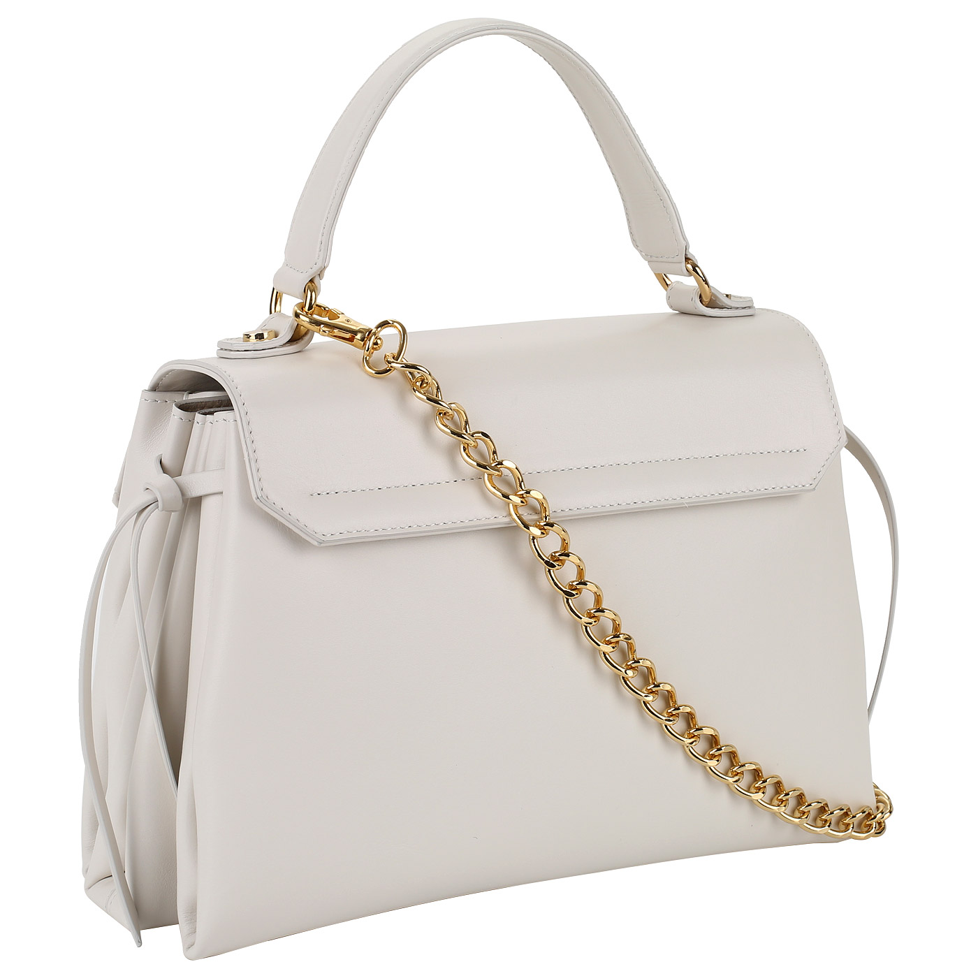 Кремовая кожаная сумка Valentino Orlandi Sveva