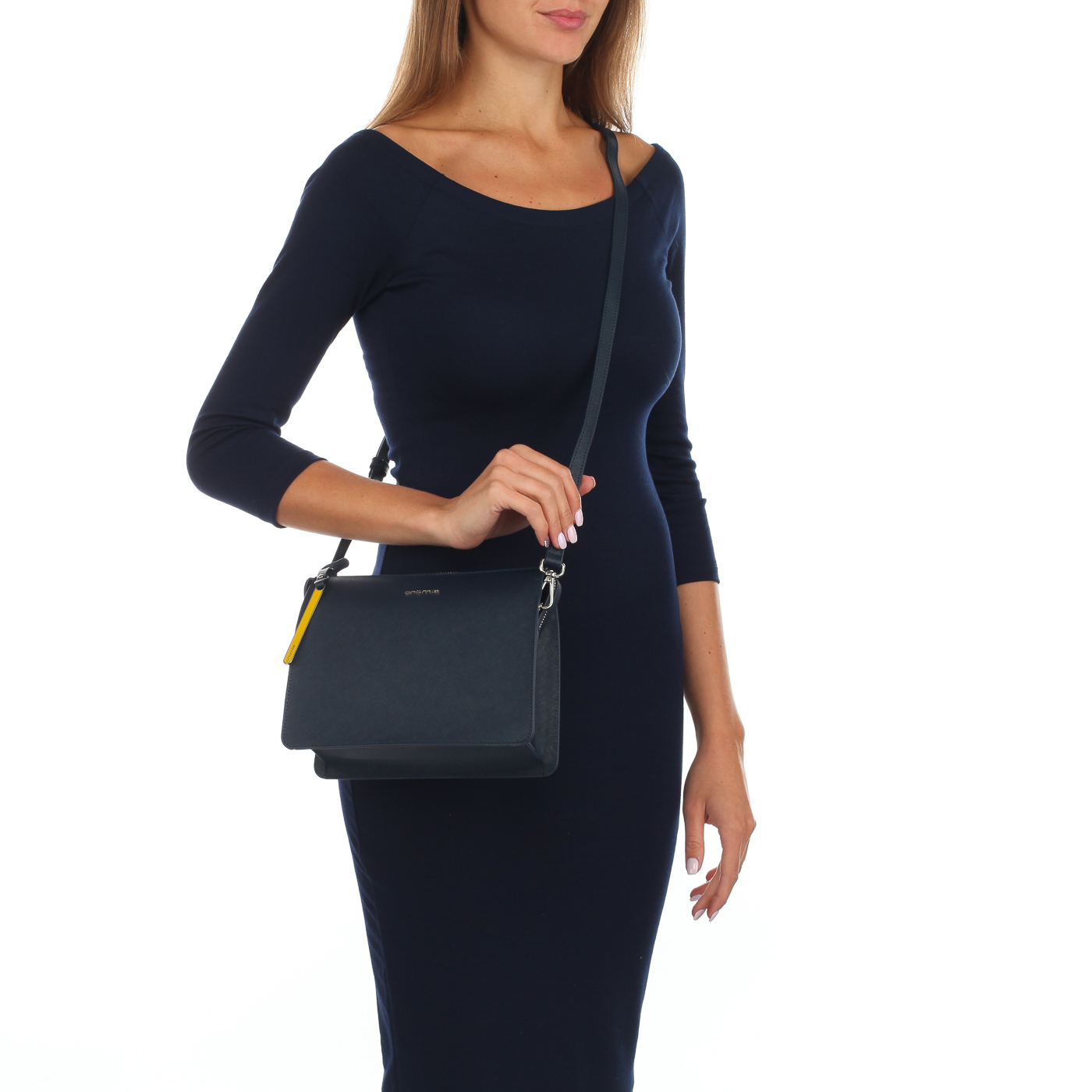 Синяя сафьяновая сумочка Cromia Perla