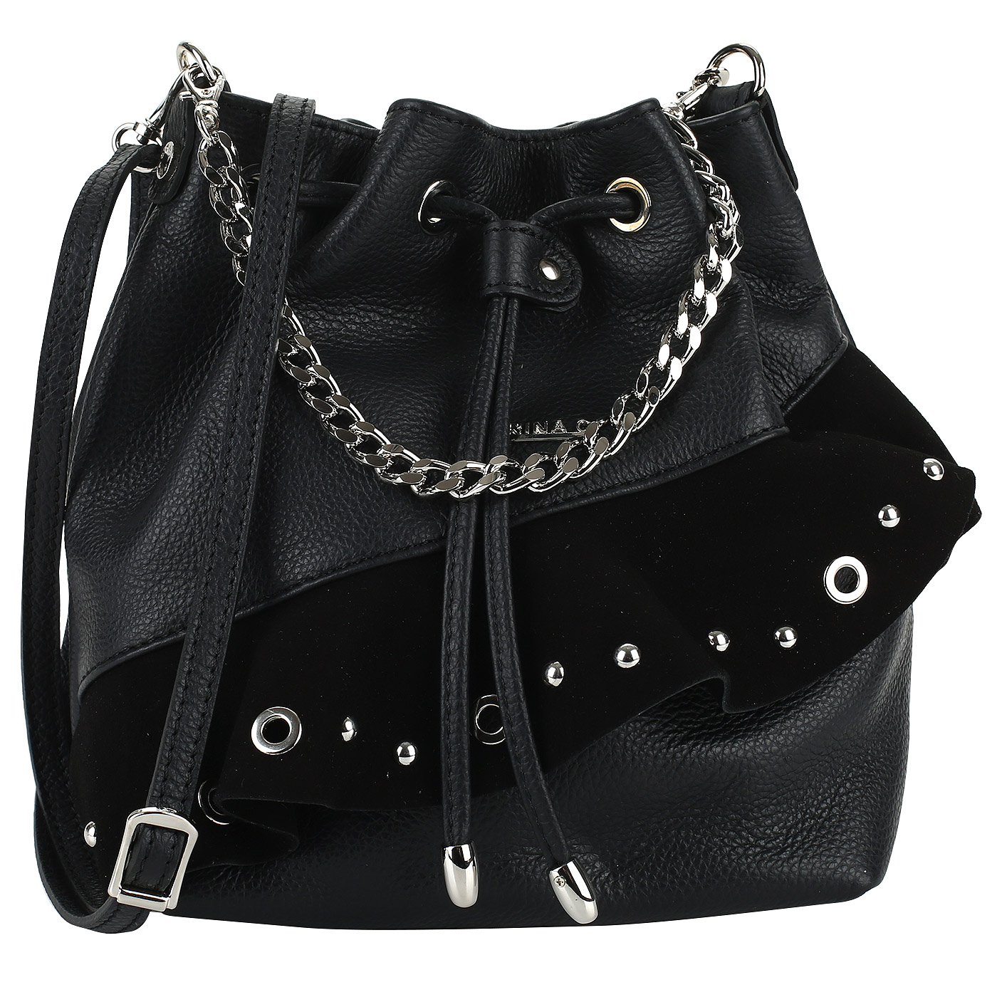 Marina Creazioni Черная кожаная сумочка