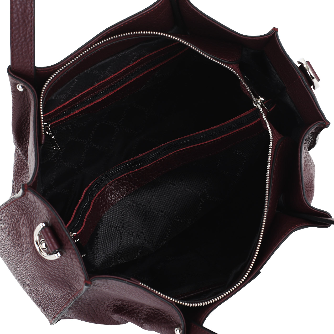 Бордовая сумка с брелоком Chatte Marseille