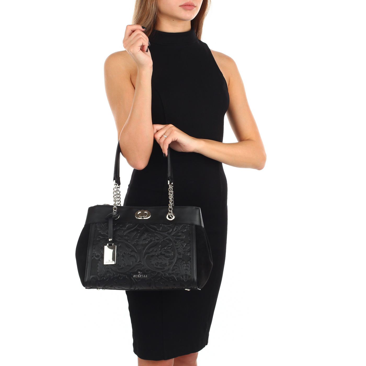 Комбинированная сумка с тремя отделами Aurelli 