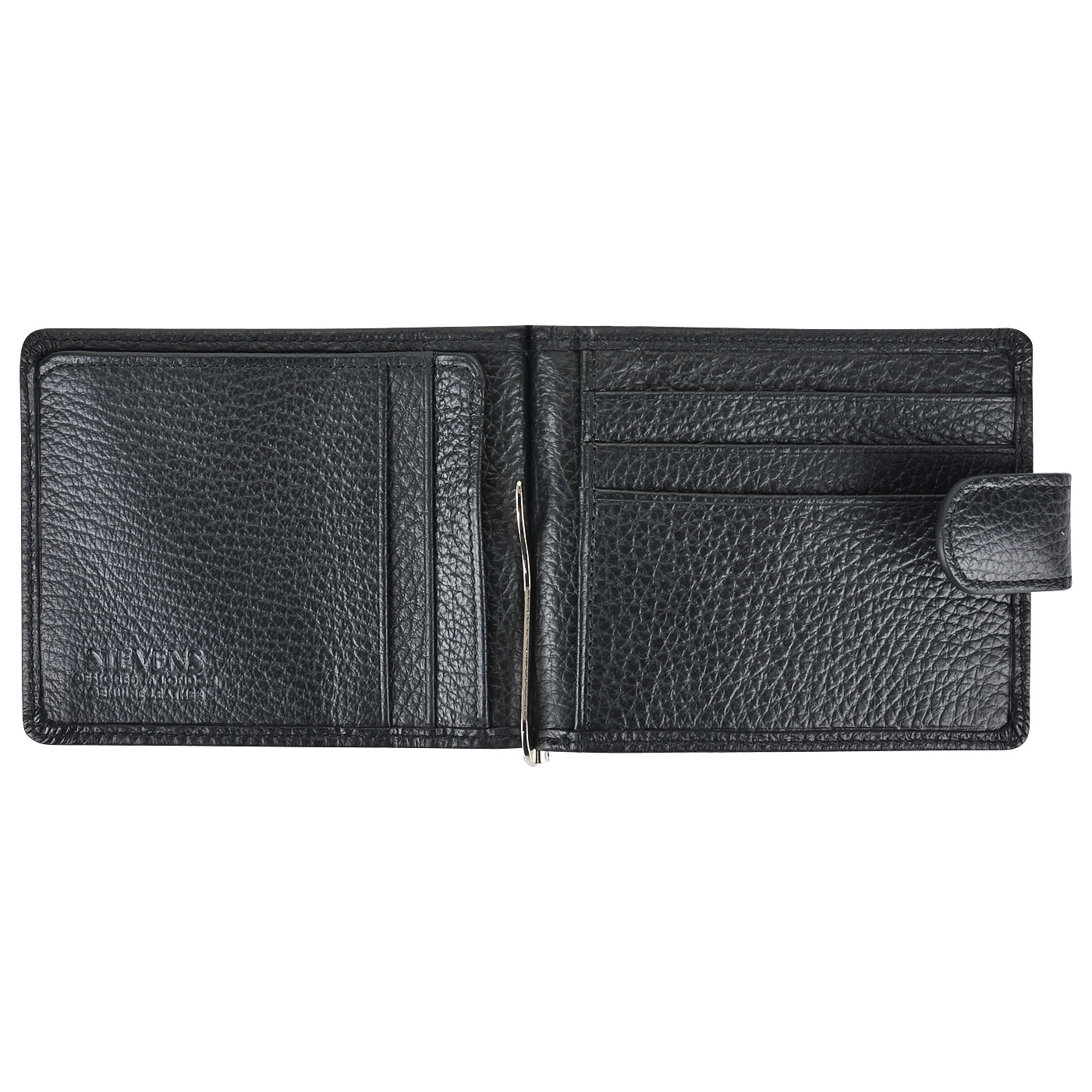 Кожаный зажим для купюр на кнопке Stevens 