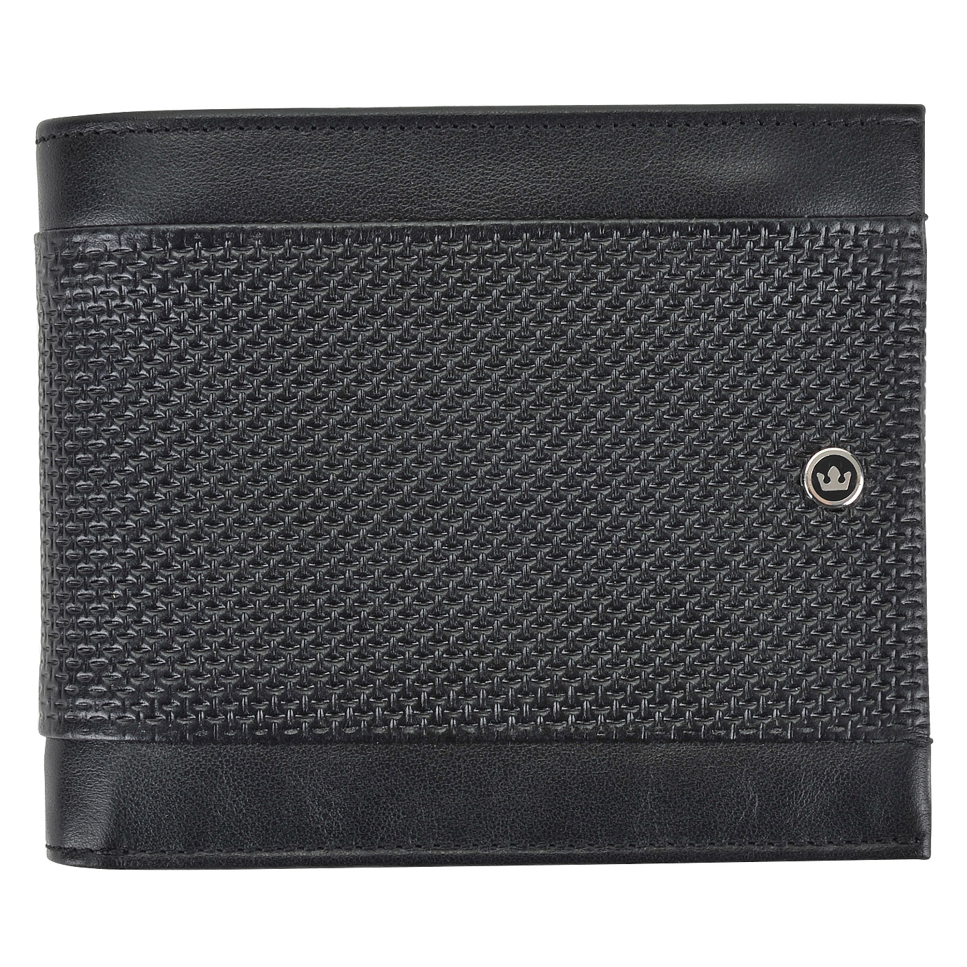 Stevens Мужское портмоне из черной кожи с тиснением