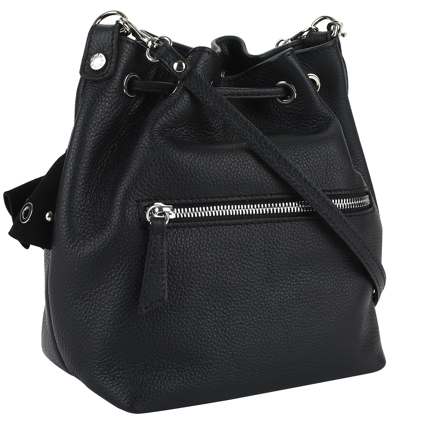 Черная кожаная сумочка Marina Creazioni 