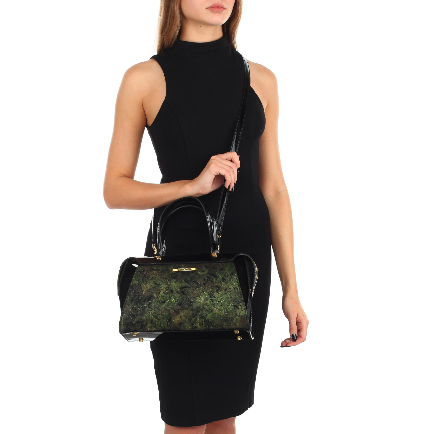 Сумка из замши и лаковой кожи Gilda Tonelli Vern Cap Fiori