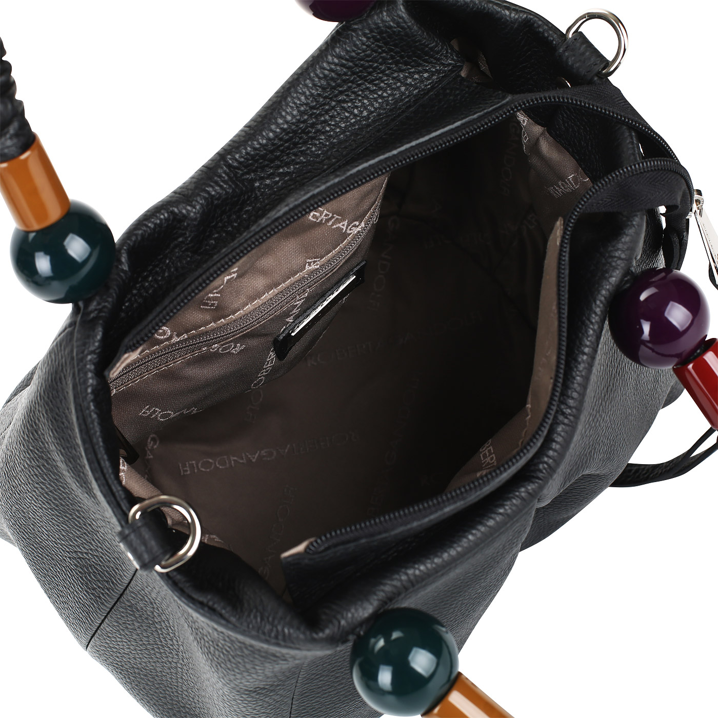 Черная кожаная сумка Roberta Gandolfi Strozzapreti