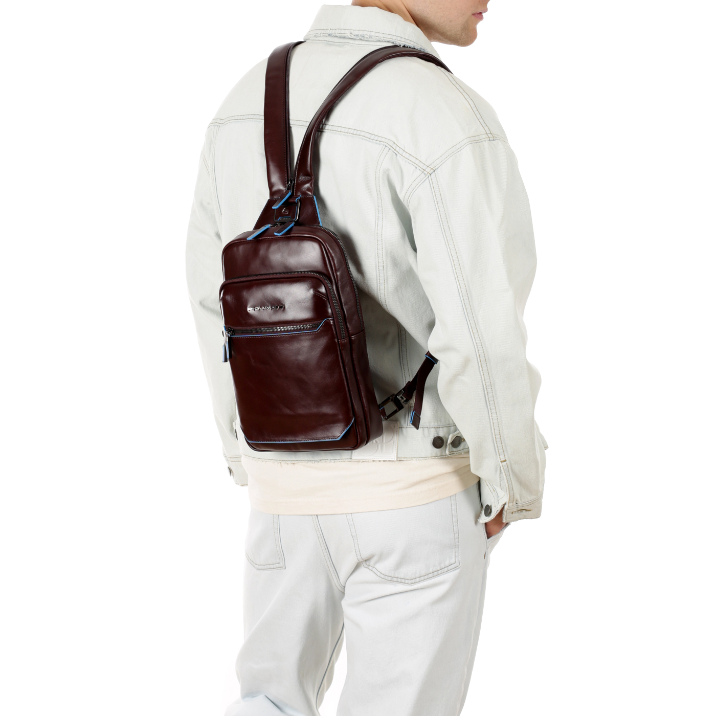 Однолямочный рюкзак Piquadro Blue square