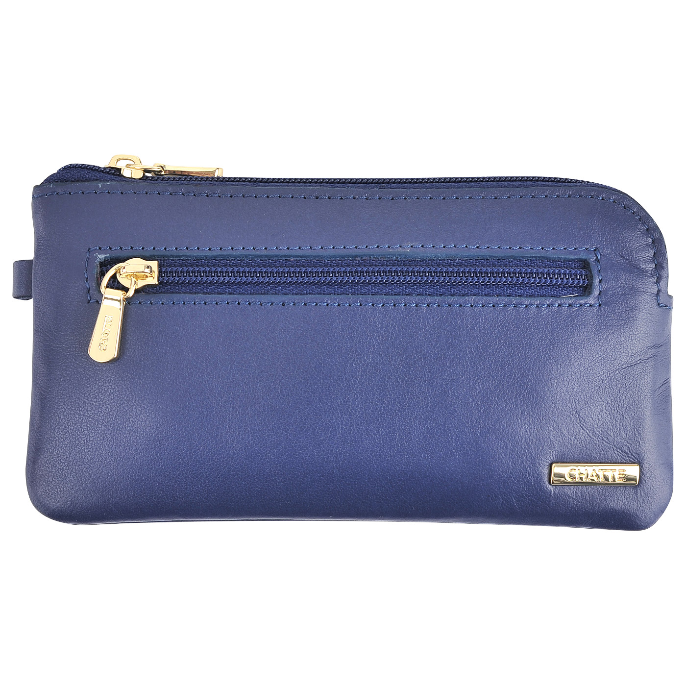 Chatte Синяя ключница из гладкой кожи